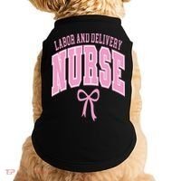 Labor And Delivery Nurse Coquette Bow Nursing Student Doggie Tank thumb 0