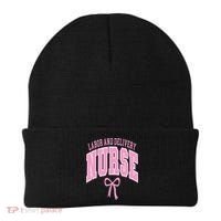 Labor And Delivery Nurse Coquette Bow Nursing Student Beanie thumb 0