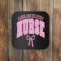 Labor And Delivery Nurse Coquette Bow Nursing Student Coaster thumb 0