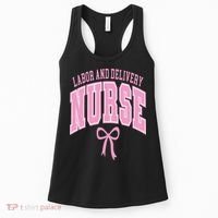 Labor And Delivery Nurse Coquette Bow Nursing Student Women's Tank Top thumb 0