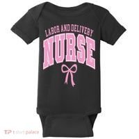 Labor And Delivery Nurse Coquette Bow Nursing Student Baby Bodysuit thumb 0