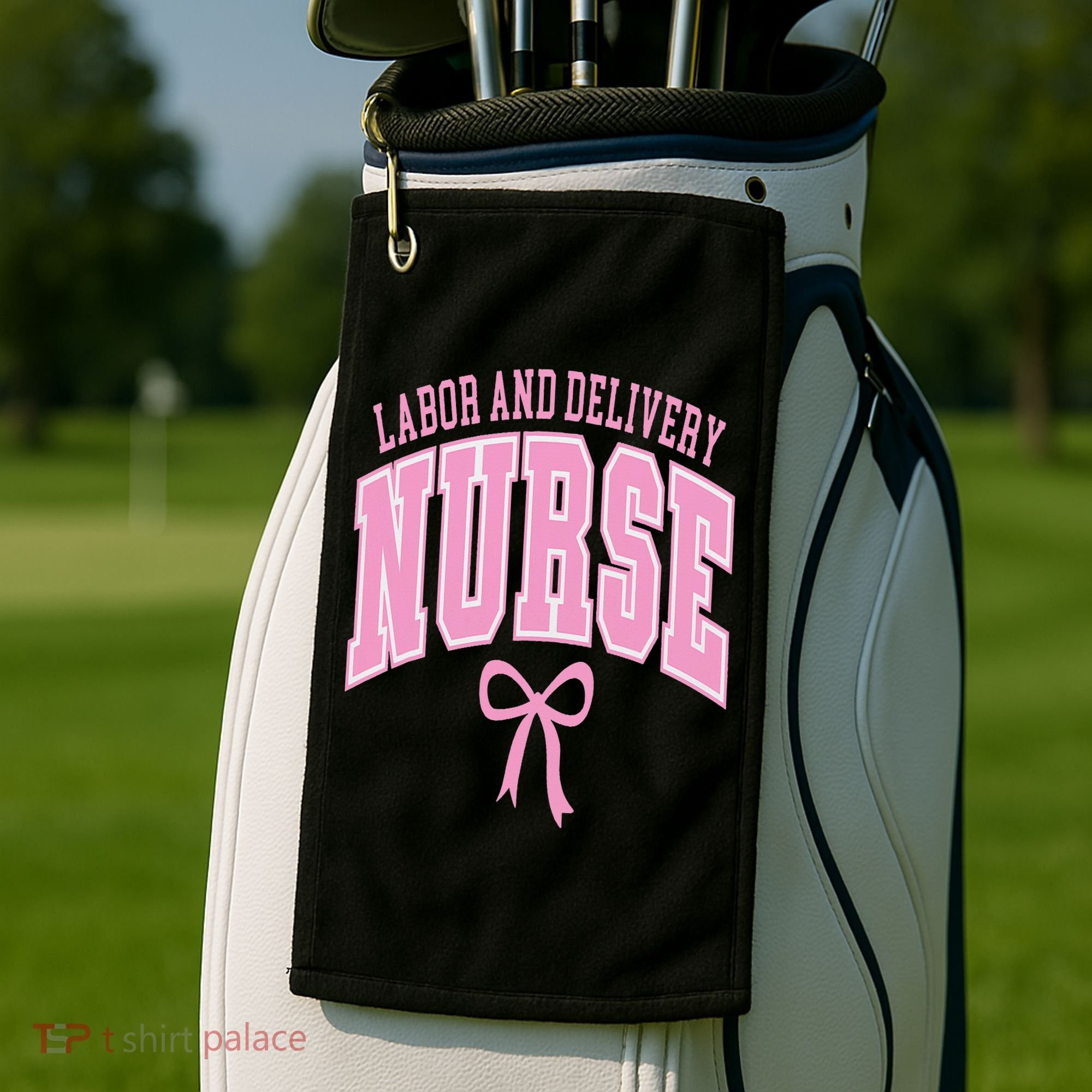 Labor And Delivery Nurse Coquette Bow Nursing Student Golf Towel