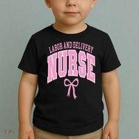 Labor And Delivery Nurse Coquette Bow Nursing Student Toddler T-Shirt thumb 2