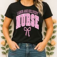 Labor And Delivery Nurse Coquette Bow Nursing Student Women's T-Shirt thumb 2