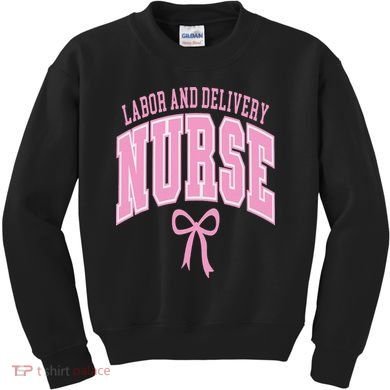 Labor And Delivery Nurse Coquette Bow Nursing Student Kids Sweatshirt