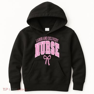 Labor And Delivery Nurse Coquette Bow Nursing Student Kids Hoodie