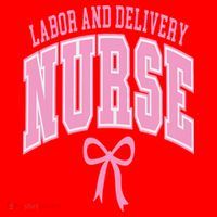 Labor And Delivery Nurse Coquette Bow Nursing Student Santa Hat thumb 1