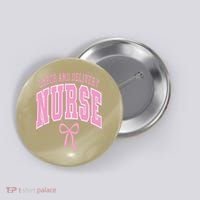 Labor And Delivery Nurse Coquette Bow Nursing Student Button thumb 0
