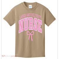 Labor And Delivery Nurse Coquette Bow Nursing Student Kids T-Shirt thumb 0