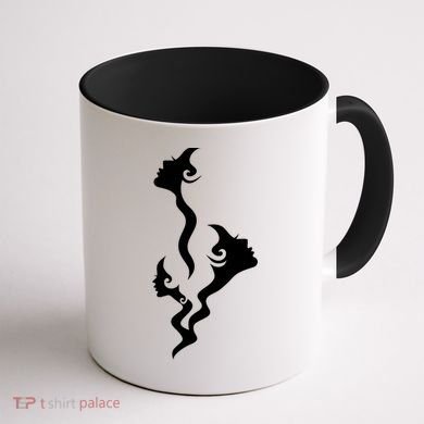 Lady Faces In Smoke Coffee Mug back