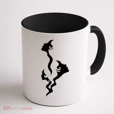 Lady Faces In Smoke Coffee Mug back
