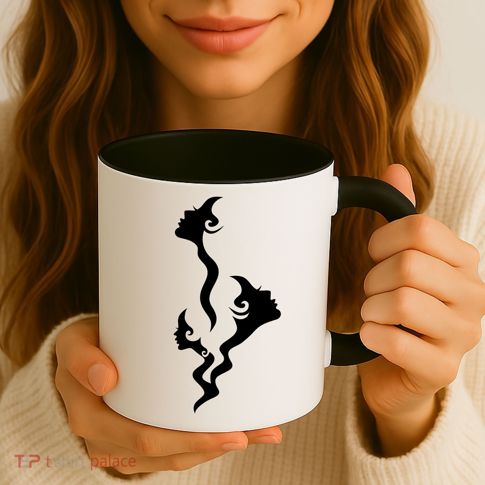 Lady Faces In Smoke Coffee Mug