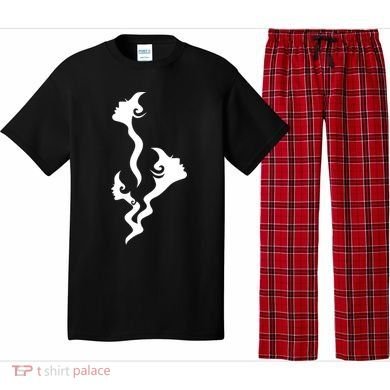 Lady Faces In Smoke Pajama Set