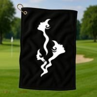Lady Faces In Smoke Golf Towel thumb 1