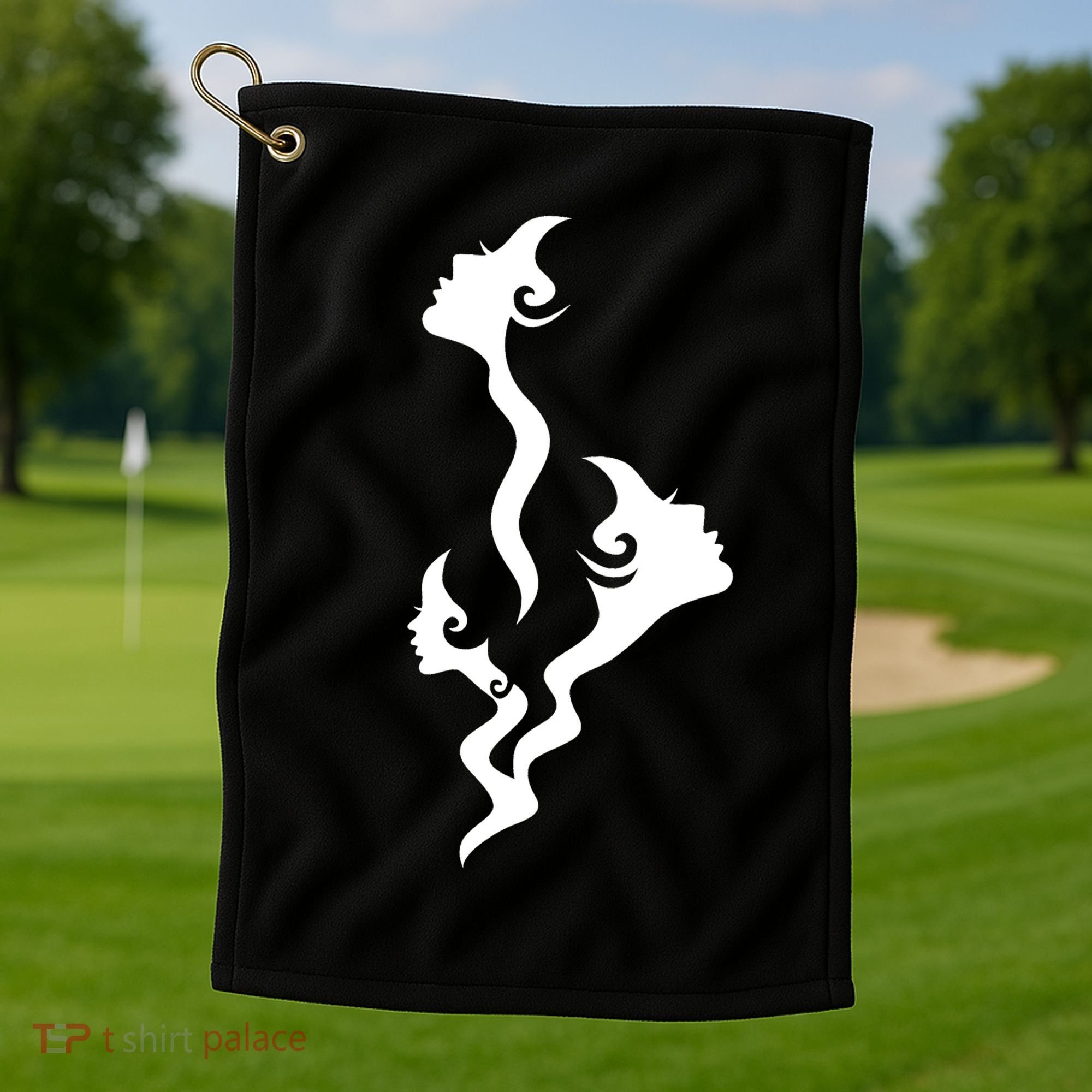 Lady Faces In Smoke Golf Towel