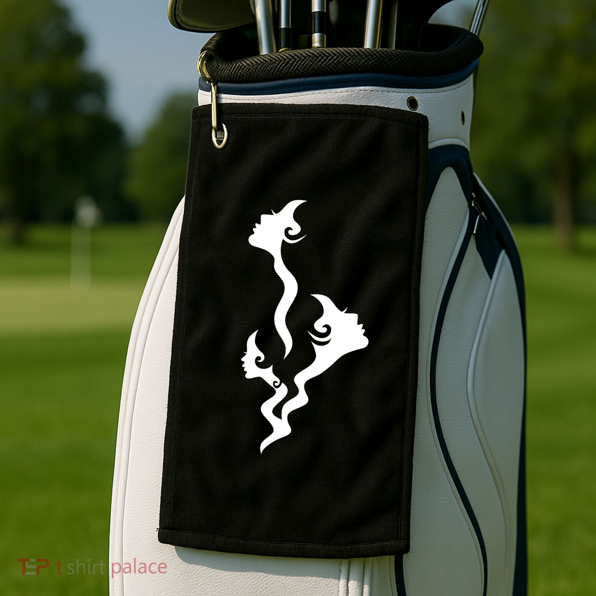Lady Faces In Smoke Golf Towel