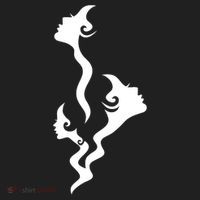 Lady Faces In Smoke Golf Towel thumb 3