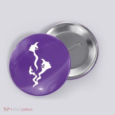 Lady Faces In Smoke Button