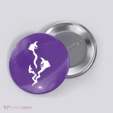 Lady Faces In Smoke Button