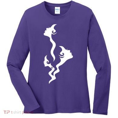 Lady Faces In Smoke Women's Long Sleeve Shirt