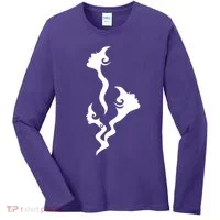 Lady Faces In Smoke Women's Long Sleeve Shirt thumb 0