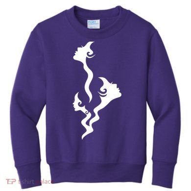 Lady Faces In Smoke Kids Sweatshirt