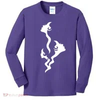 Lady Faces In Smoke Kids Long Sleeve Shirt thumb 0