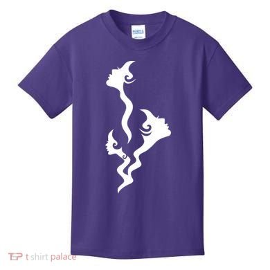 Lady Faces In Smoke Kids T-Shirt