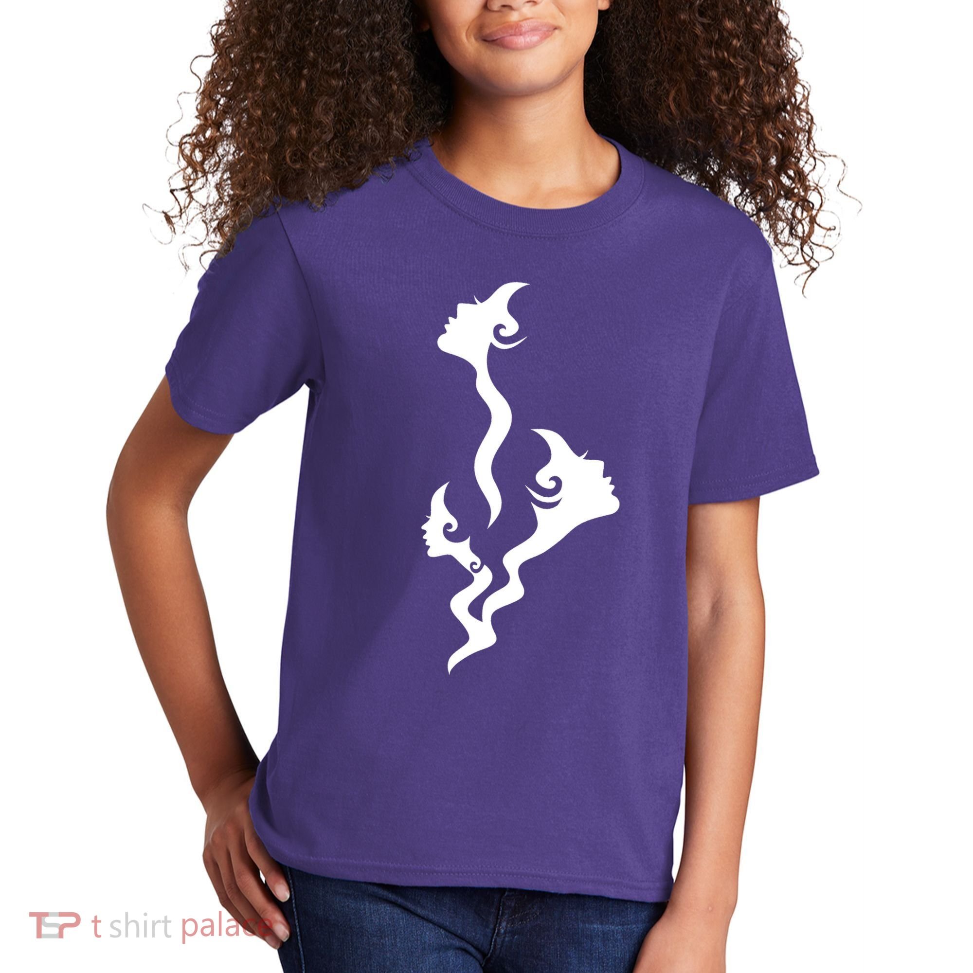 Lady Faces In Smoke Kids T-Shirt