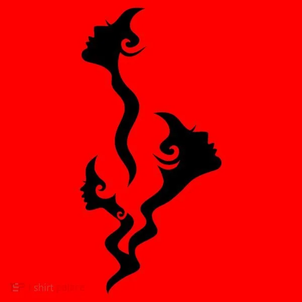 Lady Faces In Smoke Santa Hat