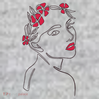 Lady Floral Outline Illustration The Baniff Cuffed Pom Beanie thumb 2