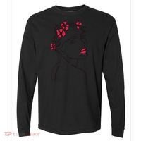 Lady Floral Outline Illustration Comfort Colors Heavyweight Long Sleeve T-Shirt thumb 0