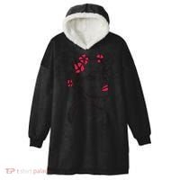 Lady Floral Outline Illustration Hooded Wearable Blanket thumb 0