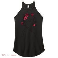 Lady Floral Outline Illustration Women's Perfect Tri Rocker Tank thumb 0