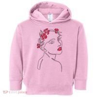 Lady Floral Outline Illustration Toddler Hoodie thumb 0
