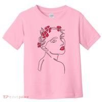 Lady Floral Outline Illustration Toddler T-Shirt thumb 0