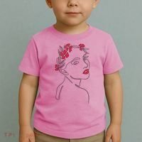 Lady Floral Outline Illustration Toddler T-Shirt thumb 2