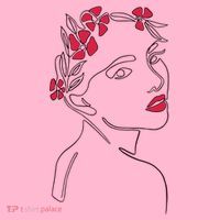 Lady Floral Outline Illustration Women's T-Shirt thumb 6