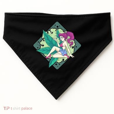 Lady Smoking Cannabis Diamond USA-Made Doggie Bandana