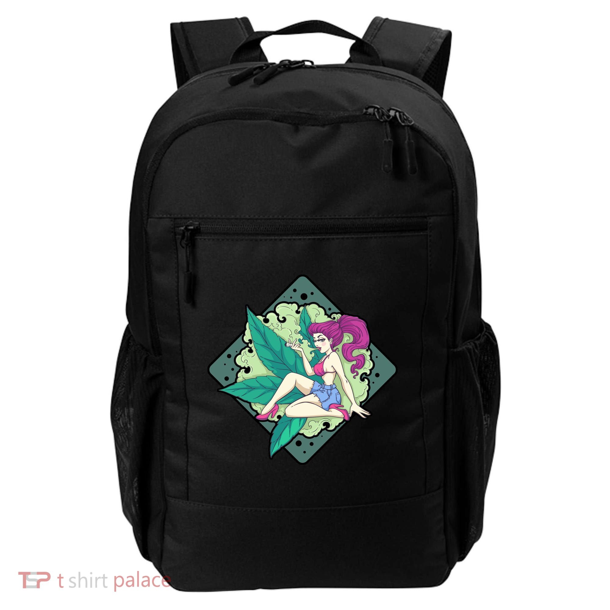 Lady Smoking Cannabis Diamond Backpack