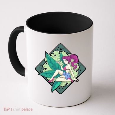 Lady Smoking Cannabis Diamond Coffee Mug