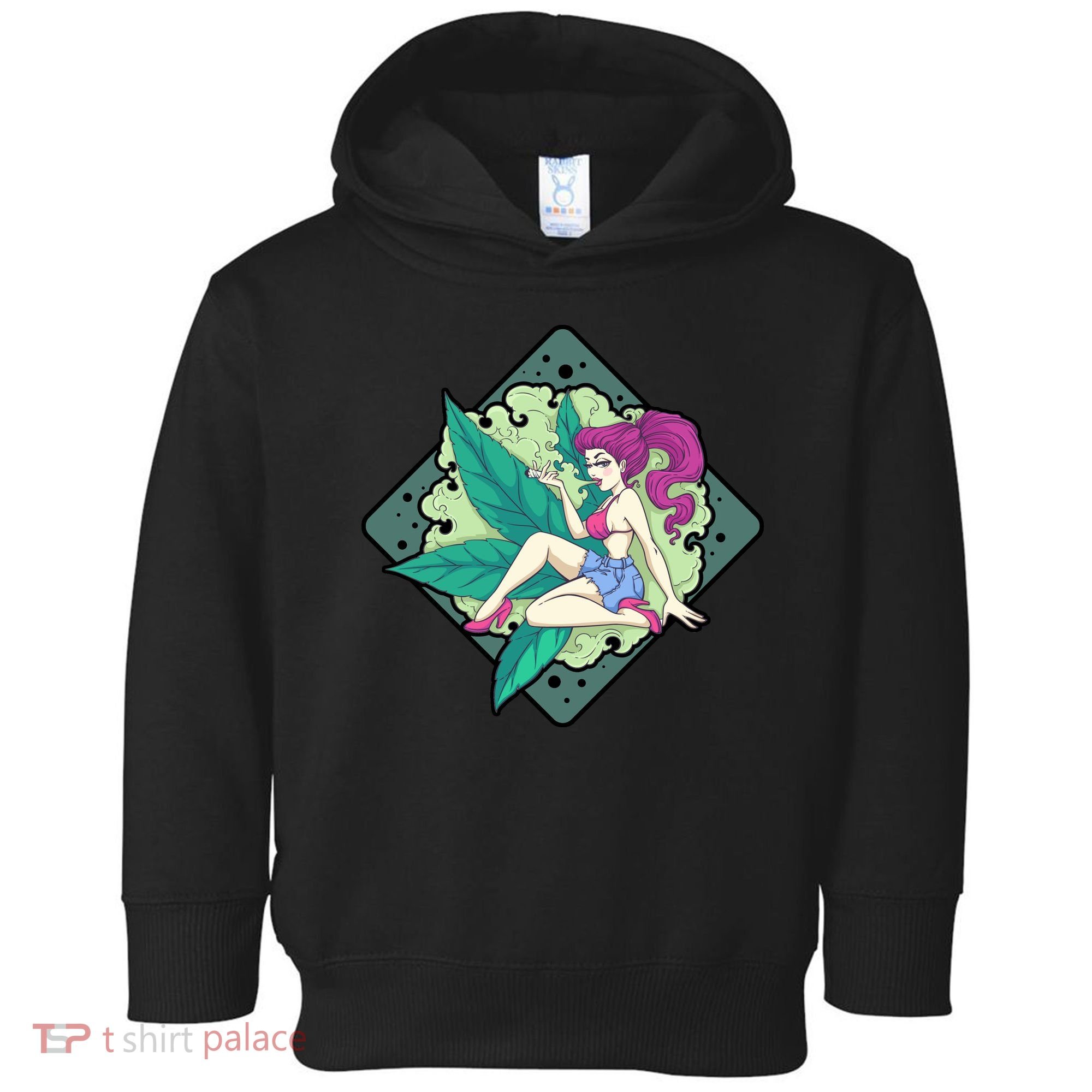 Lady Smoking Cannabis Diamond Toddler Hoodie