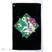 Lady Smoking Cannabis Diamond Golf Towel thumb 0