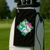 Lady Smoking Cannabis Diamond Golf Towel thumb 2