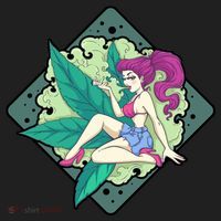 Lady Smoking Cannabis Diamond Golf Towel thumb 3
