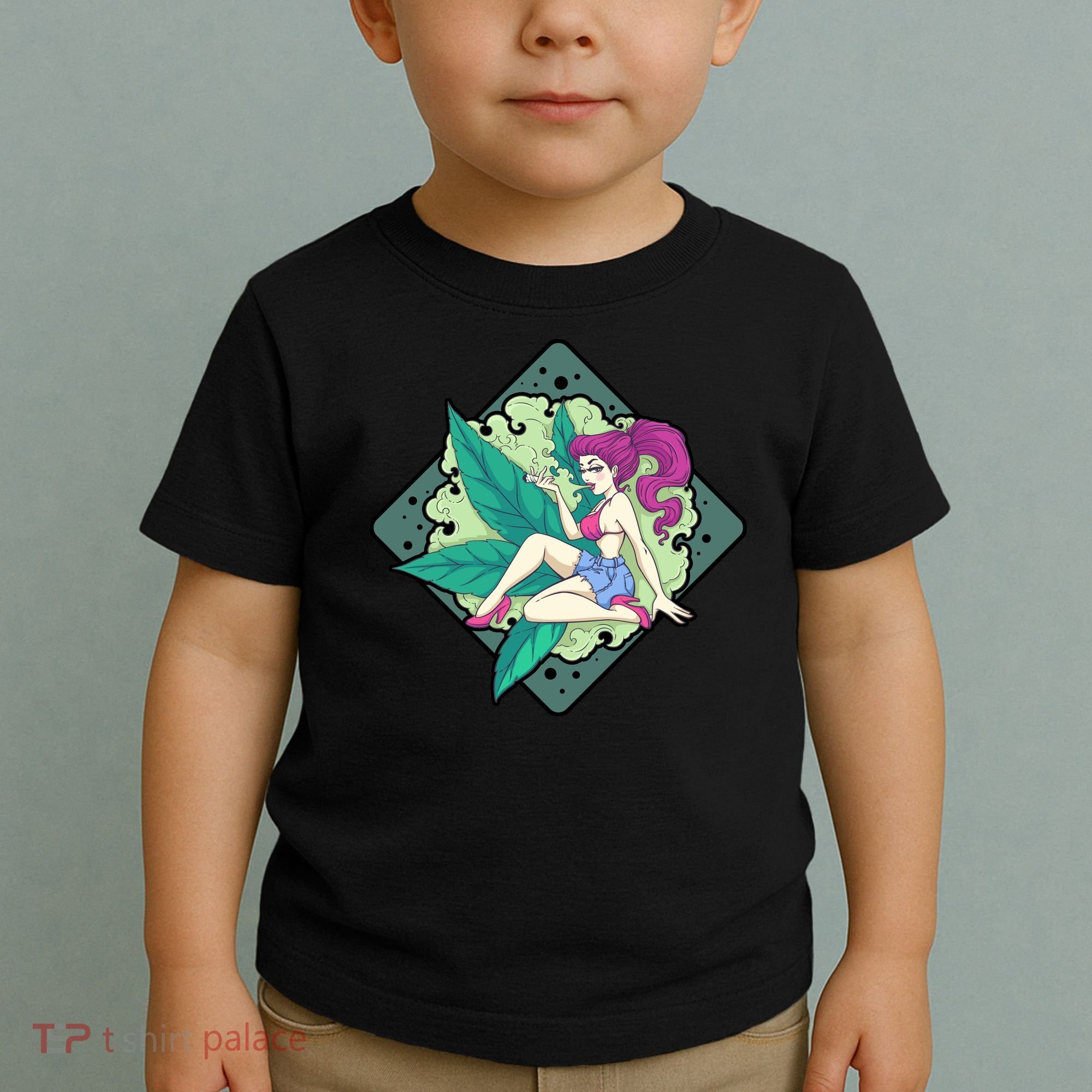 Lady Smoking Cannabis Diamond Toddler T-Shirt