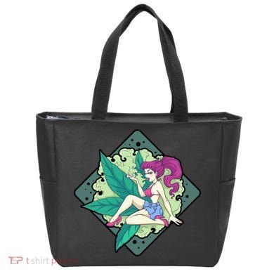 Lady Smoking Cannabis Diamond Tote Bag