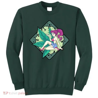Lady Smoking Cannabis Diamond Sweatshirt