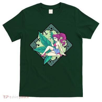 Lady Smoking Cannabis Diamond T-Shirt