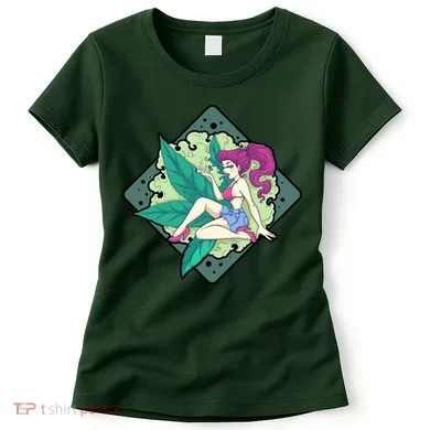 Lady Smoking Cannabis Diamond Women's T-Shirt